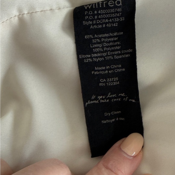 Aritzia Wilfred Soft Gray Moto Style Jacket, Size 10 - Picture 6 of 6